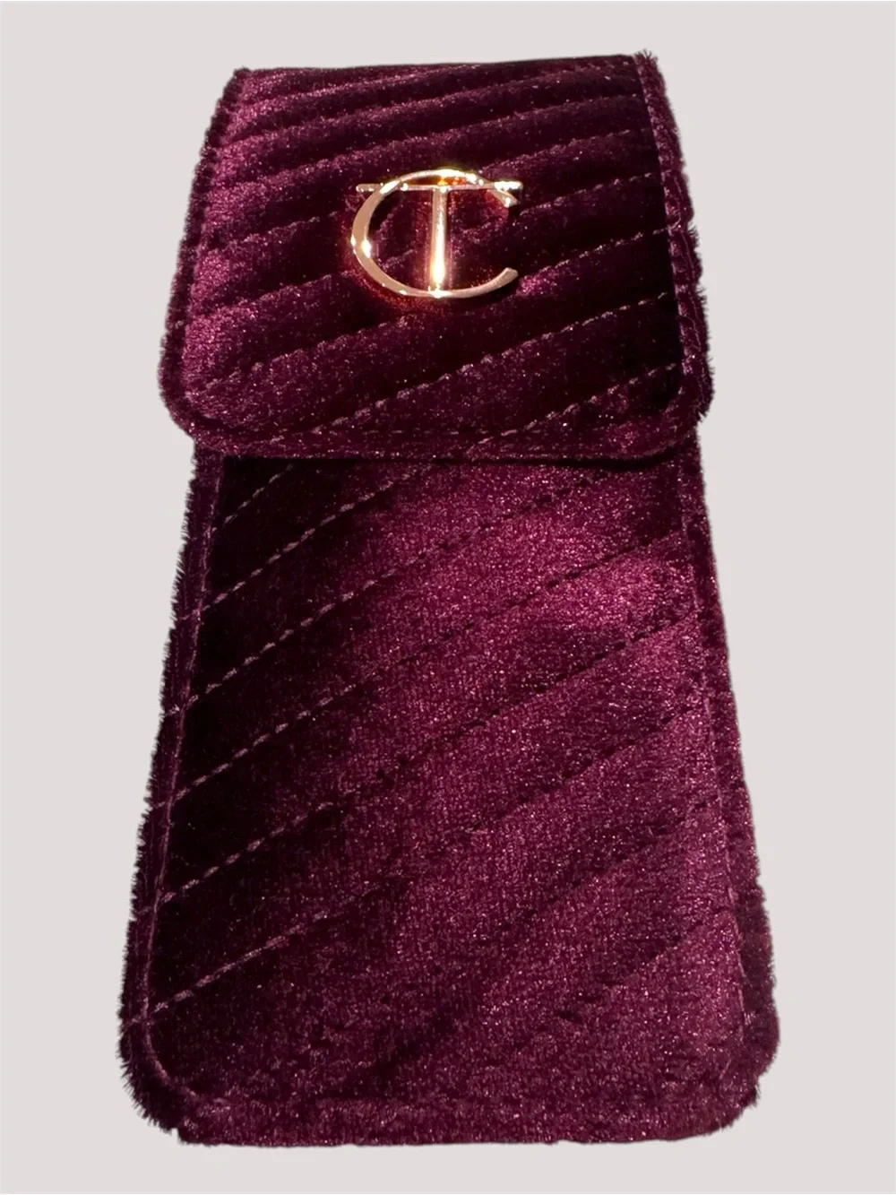 Charlotte Tilbury Plum Velvet Mini Brush Travel Set with Gold CT Accent